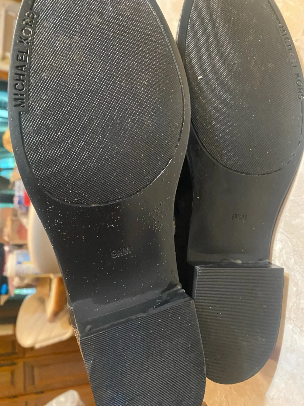 Michael Kors Black Leather Logo-Trim Ankle Booties